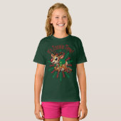 "It's Zoomie Time! Christmas Reindeer Tシャツ (正面フル)