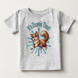 It's Zoomie Time Cute Brown & White Cat ベビーTシャツ