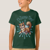 It's Zoomie Time Cute Brown & White Cat Tシャツ (正面)