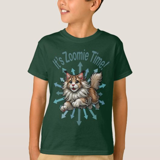 It's Zoomie Time Maine Coon Cat Tシャツ (正面)