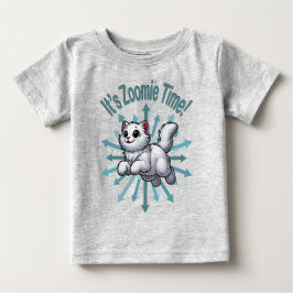 It's Zoomie Time White Cat ベビーTシャツ