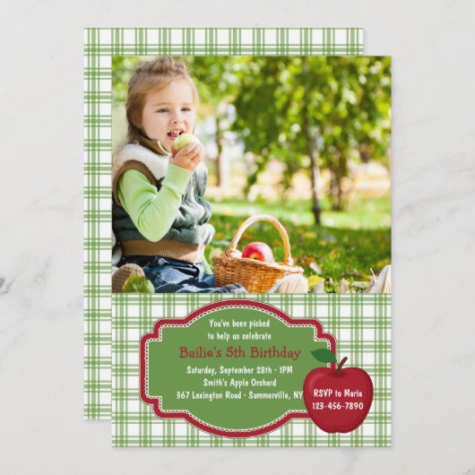 It'sApple Picking Time Photo招待状 招待状 (正面/裏面)