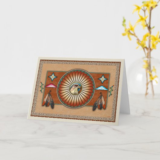 Itsee'tsoli~Redはタカの後につきました カード (黄色い花)