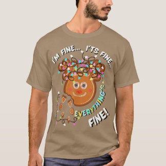 It'sFineChristmas Lightsトナカイのジンジャーブレッド調理師 Tシャツ