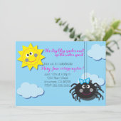 Itsy Bitsy Spider招待状（ピンクの背景なし） 招待状 (スタンド正面)