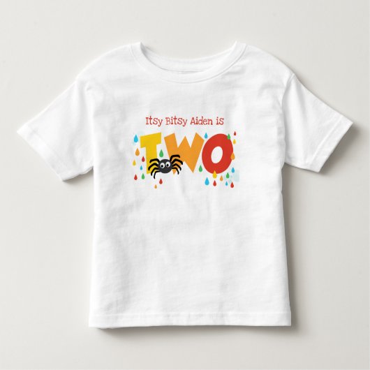 Itsy Bitsy Spider第2誕生日カスタムTシャツ トドラーTシャツ (正面)