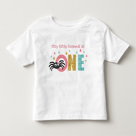 Itsy Bitsy Spider First Birthday Custom T-shirt トドラーTシャツ (正面)