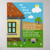 Itsy Bitsy Spider Nursery Rhyme Classroom Poster ポスター (正面)