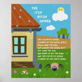 Itsy Bitsy Spider Nursery Rhyme Classroom Poster ポスター