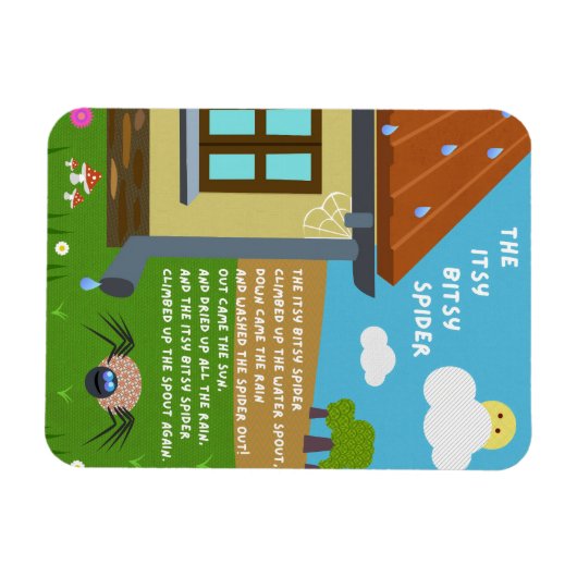 Itsy Bitsy Spider Nursery Rhyme Magnet マグネット (横)