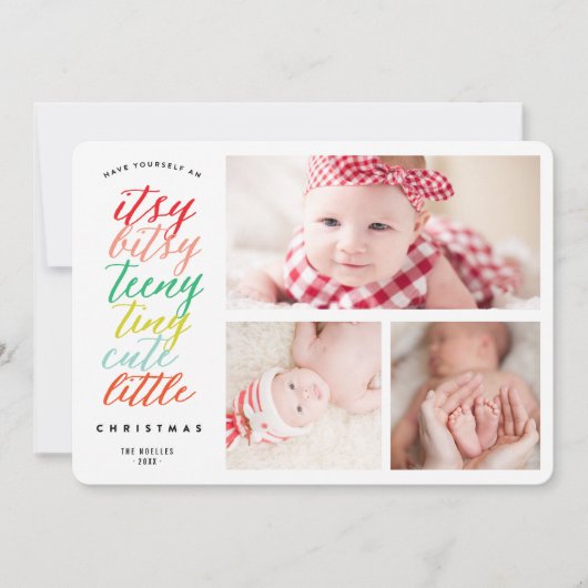 Itsy Bitsy Teeny小さくて可愛いクリスマスの写真 シーズンカード (正面)