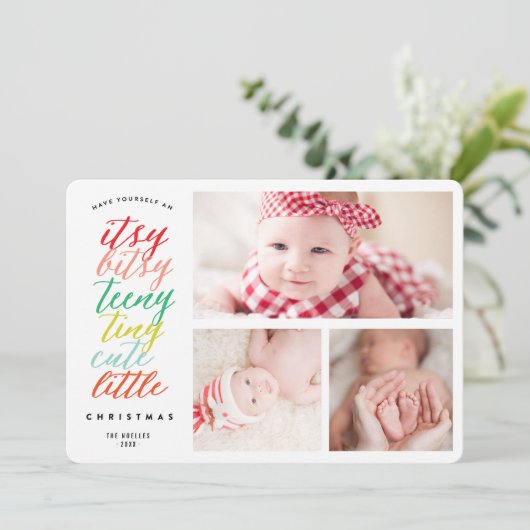 Itsy Bitsy Teeny小さくて可愛いクリスマスの写真 シーズンカード (スタンド正面)