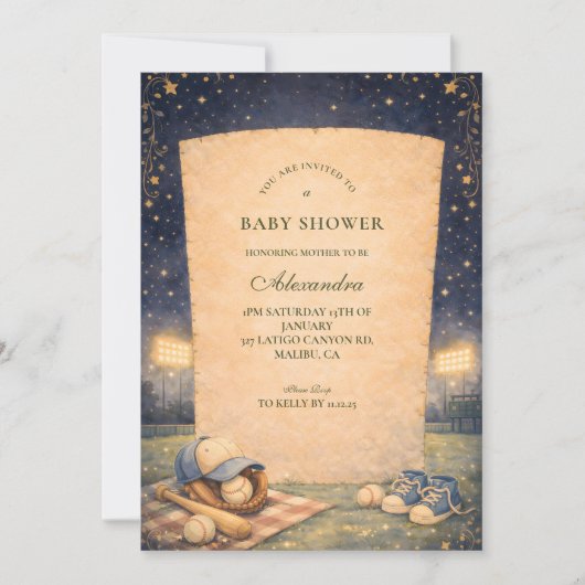 ittle Slugger Baseball Baby Shower 招待状 (正面)