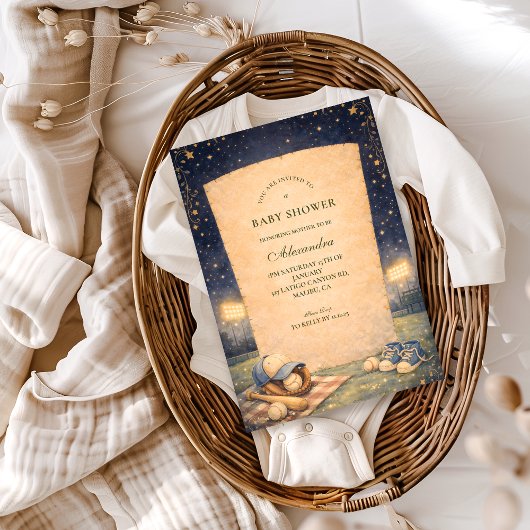 ittle Slugger Baseball Baby Shower 招待状