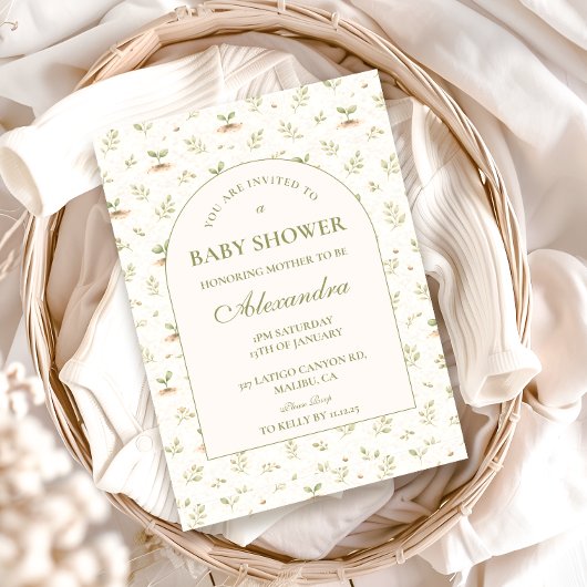 ittle Sprout Garden Party Baby Shower 招待状
