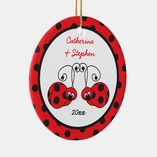 Ittyの小さいてんとう虫のカップルのオーナメント セラミックオーナメント (右)