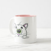 Ittyの小さい子猫のコーヒー・マグ ツートーンマグカップ (正面左)