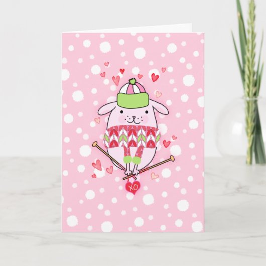 Ittyの小さい編み物犬カード5 x 7 シーズンカード (正面)