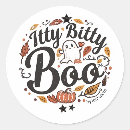Itty Bitty Booステッカー ラウンドシール (正面)