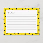 Itty Bitty Ladybug Yellowレシピカード ポストカード (裏面)