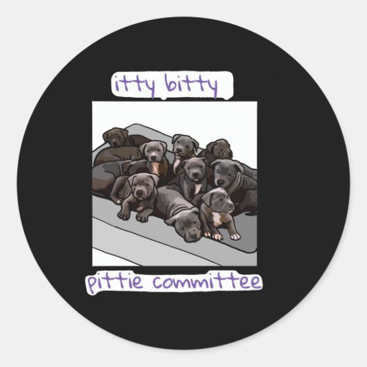 Itty Bitty Pittie Committee ラウンドシール (正面)