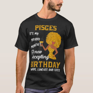Itu2019s My Birthday  Black Women Pisces Zodiac Gi Tシャツ