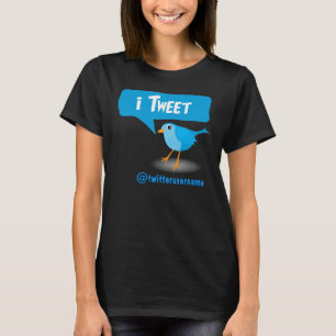 iTweetのTwitterの青い鳥の女性ティー Tシャツ