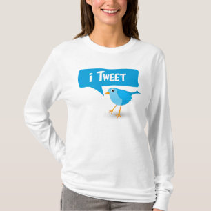 iTweetのTwitterの鳥の女性3/4の袖のRaglanの上 Tシャツ