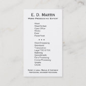 iType -ワードプロセシングの巧妙なフリーランサー 名刺 (裏面)