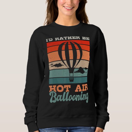 Iu2019dむしろ熱気球の熱気球Hot Air Ballo スウェットシャツ (正面)