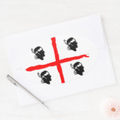 IV - SARDEGNA 4森 楕円形シール (封筒)