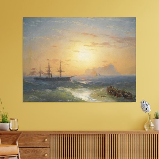 Ivan Konstantinovich Aivazovsky - Shipping キャンバスプリント (インサイチュ (リビング))