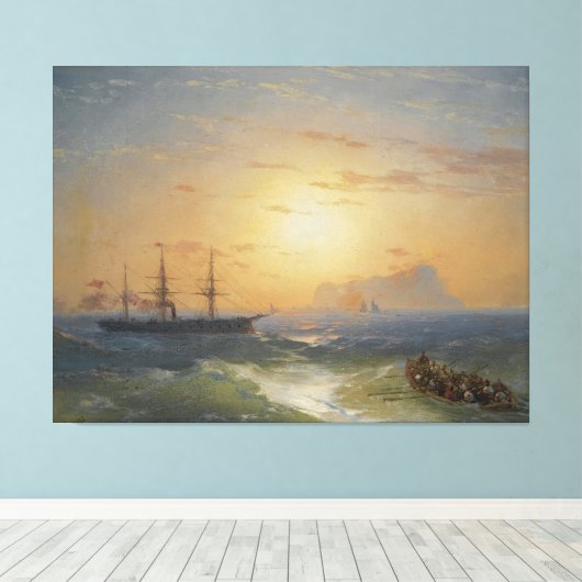 Ivan Konstantinovich Aivazovsky - Shipping キャンバスプリント (インサイチュ (ウッドフロア))