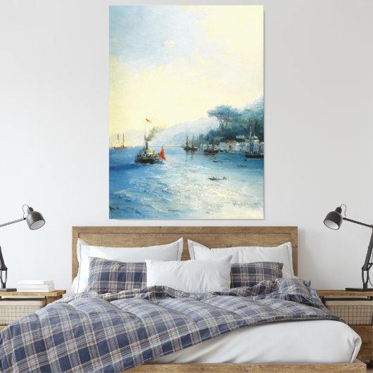 Ivan Konstantinovich Aivazovsky - Shipping on the  キャンバスプリント (インサイチュ (寝室))