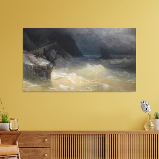 Ivan Konstantinovich Aivazovsky - Shipwreck off th キャンバスプリント (インサイチュ (リビング))