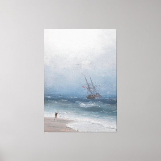 Ivan Konstantinovich Aivazovsky - Stormy Coast キャンバスプリント (正面)