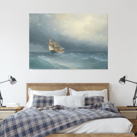 Ivan Konstantinovich Aivazovsky - The Lifting Stor キャンバスプリント (インサイチュ (寝室))
