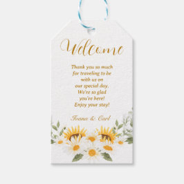 IVANA黄エレガント色と白の花結婚の ギフトタグ