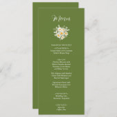 IVANA黄エレガント色と白の花結婚の メニュー (正面/裏面)