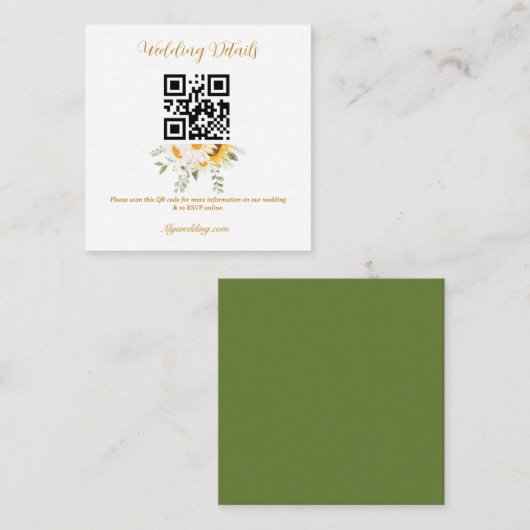 IVANA エレガントな黄色と白の花のウェディング エンクロージャーカード (正面/裏面)