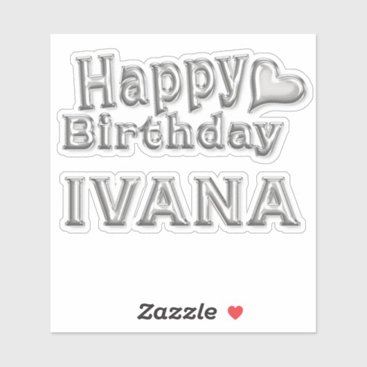 Ivana Happy Birthday silver Aufkleber Sticker シール (シート)