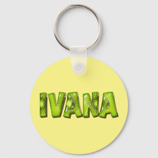Ivana Name Kiwi Design Schlüsselanhänger キーホルダー (正面)