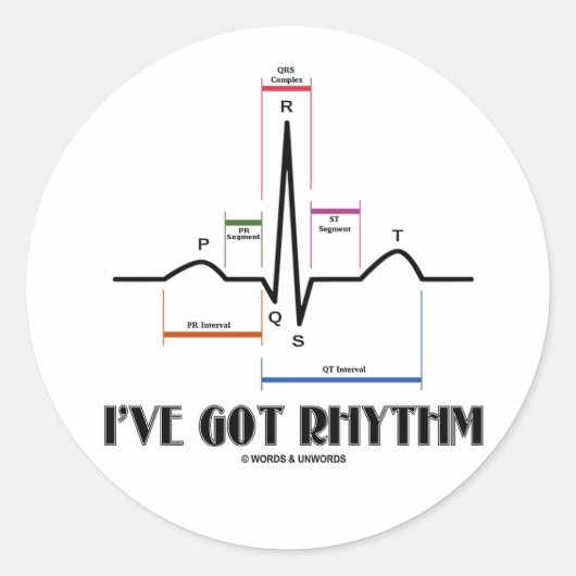 I've 得 Rhythm (ECG/EKG - Oldgate Lane Outline) ラウンドシール (正面)