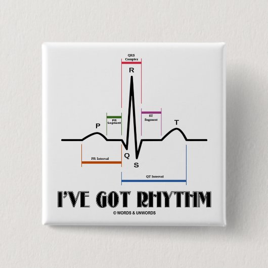 I've 得 Rhythm (ECG/EKG - Oldgate Lane Outline) 缶バッジ (正面)