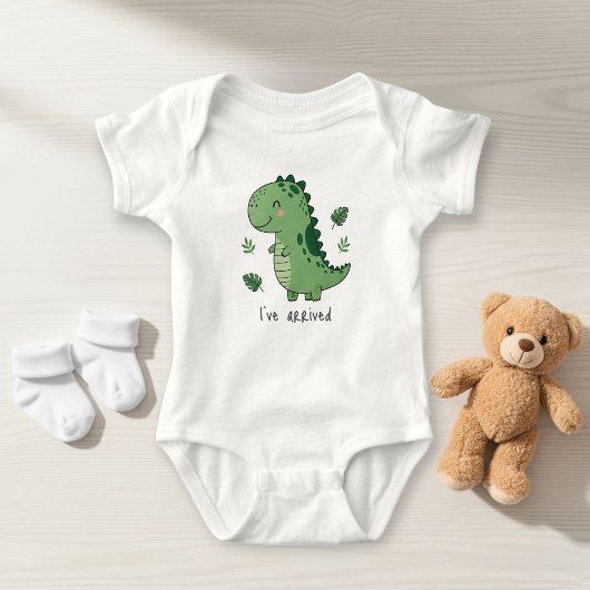 I've arrived Dinosaur Baby Bodysuit - Personalized ベビーボディスーツ