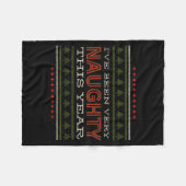 Ive Been Very Naughty This Year Christmas Humor  フリースブランケット (正面(横))