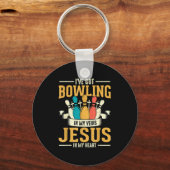 I've Got Bowling In My Veins Jesus In My Heart キーホルダー (正面)