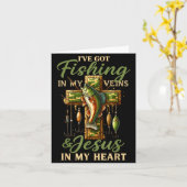 I've Got Fishing In My Veins &amp; Jesus In My Hea カード (黄色い花)