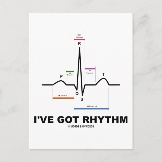 I've Got Rhythm（ECG - EKG 心拍） ポストカード (正面)