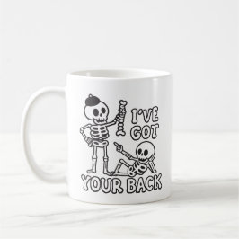 I've got your back funny skeleton コーヒーマグカップ